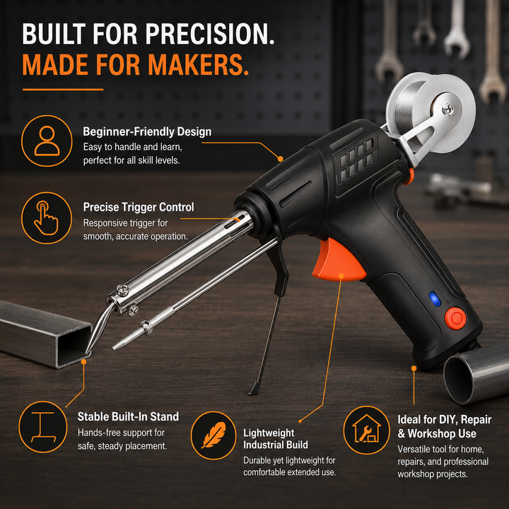 Ergonomic handheld laser welding machine with integrated cutting function for workshop tasks.