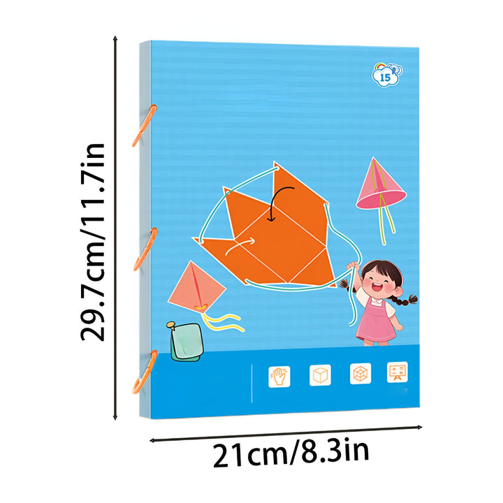 Colorful 3D geometry puzzle kit. STEM educational toy for kids learning shapes, spatial reasoning & school projects.