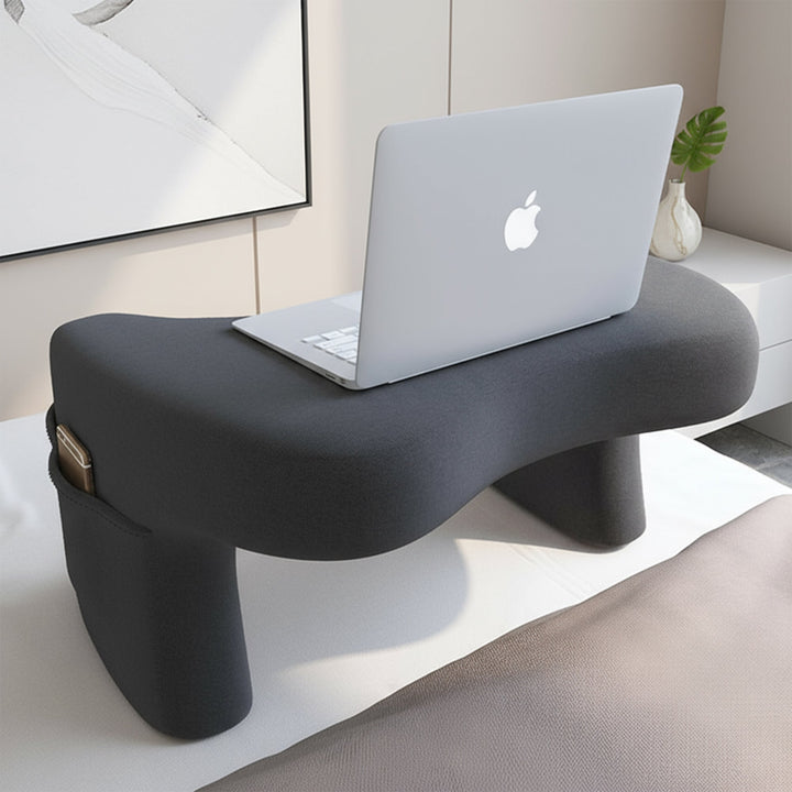 Comfortable work & study pillow backrest with a stable lap desk; perfect for students & remote tasks.