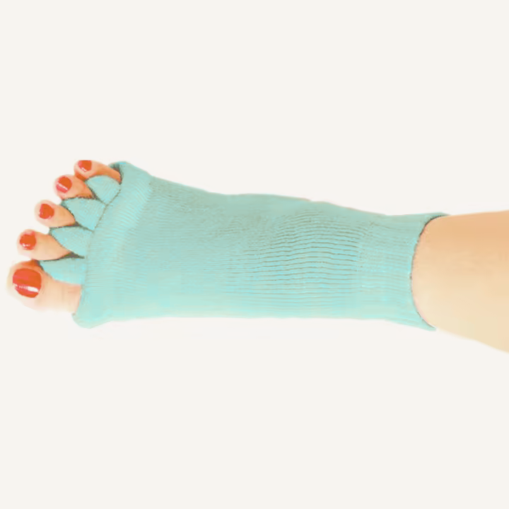 Soft fabric toe separator socks for ultimate foot comfort & health.