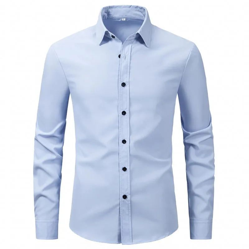 Men's fashionable collared button-up shirt, perfect for creating smart business casual or formal men's outfits.