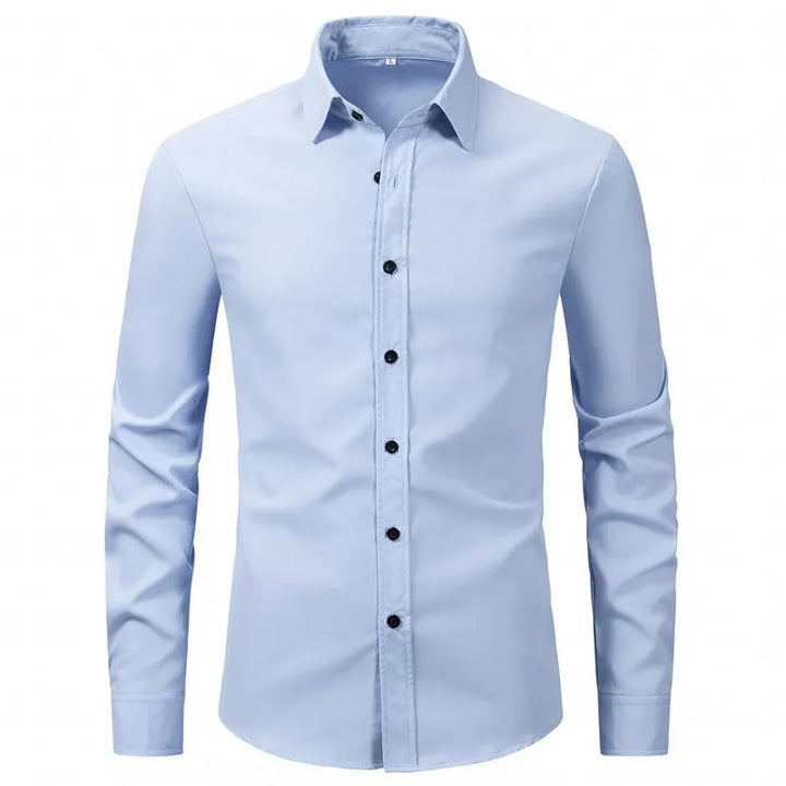 Men's fashionable collared button-up shirt, perfect for creating smart business casual or formal men's outfits.