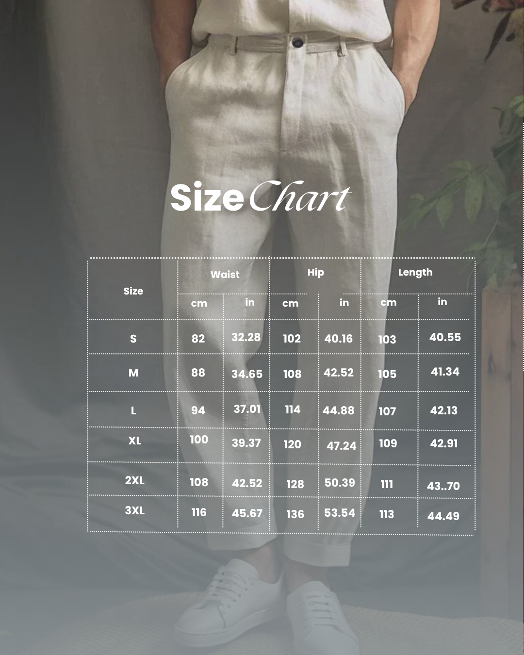 Modern men's tapered linen pants, offering a stylish look & all-day comfort. Ideal lightweight casual trousers.