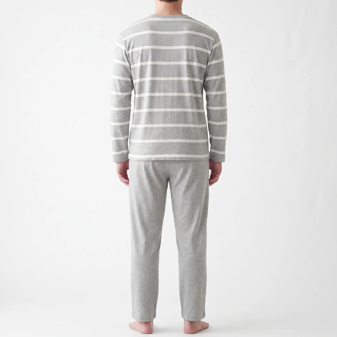 Men's long sleeve printed sleepwear set featuring a relaxed fit for ultimate comfort and casual lounging.
