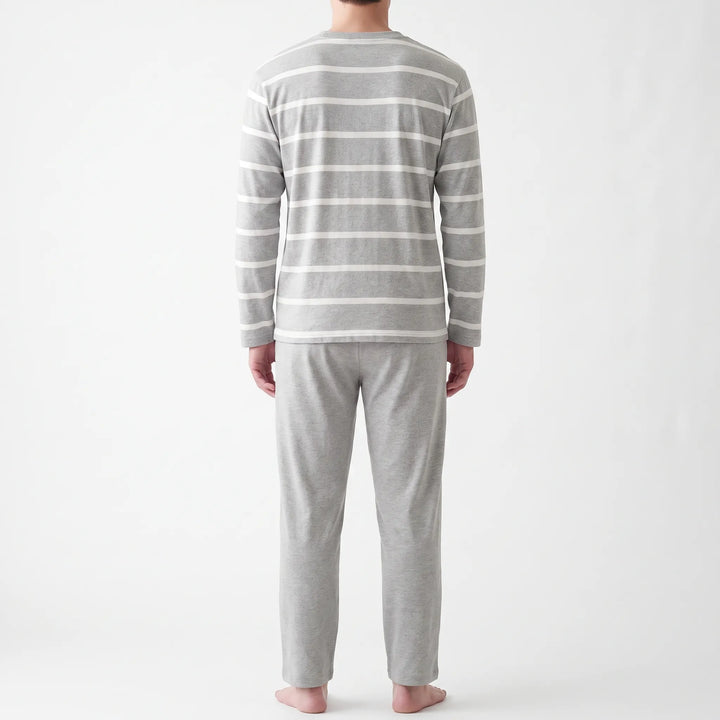 Men's long sleeve printed sleepwear set featuring a relaxed fit for ultimate comfort and casual lounging.