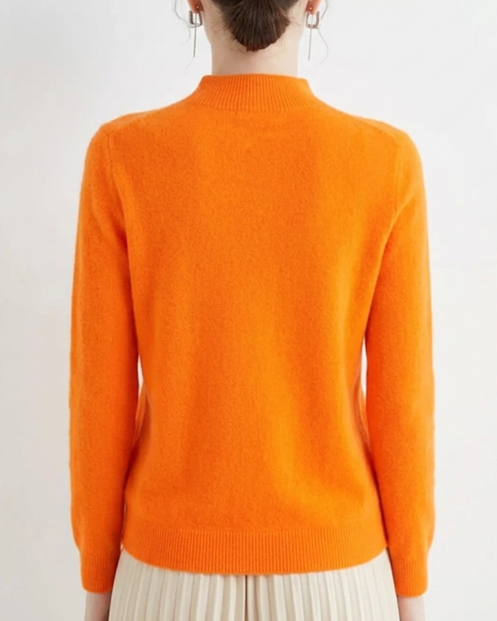 Stylish women's mock neck pullover, a versatile knit sweater for office or casual occasions.