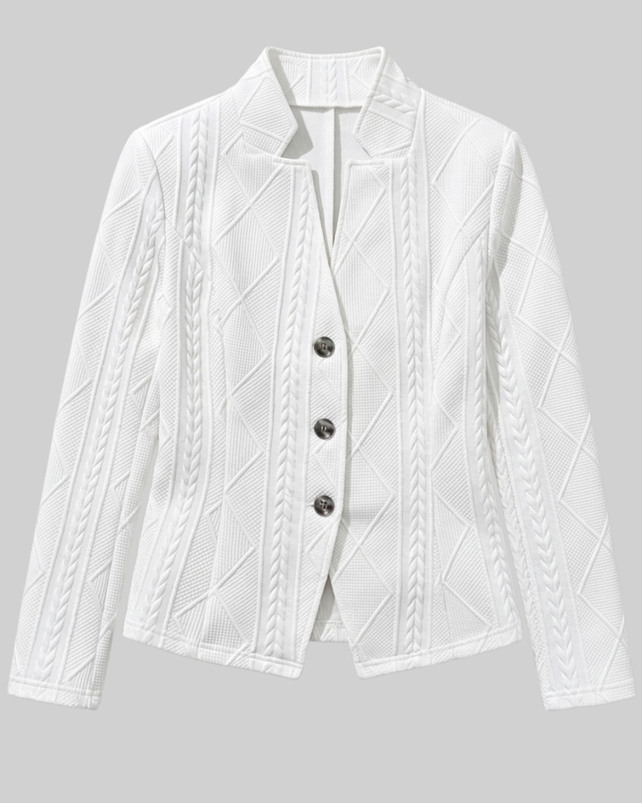 Sleek women's tailored jacket, perfect for business casual and professional wear.