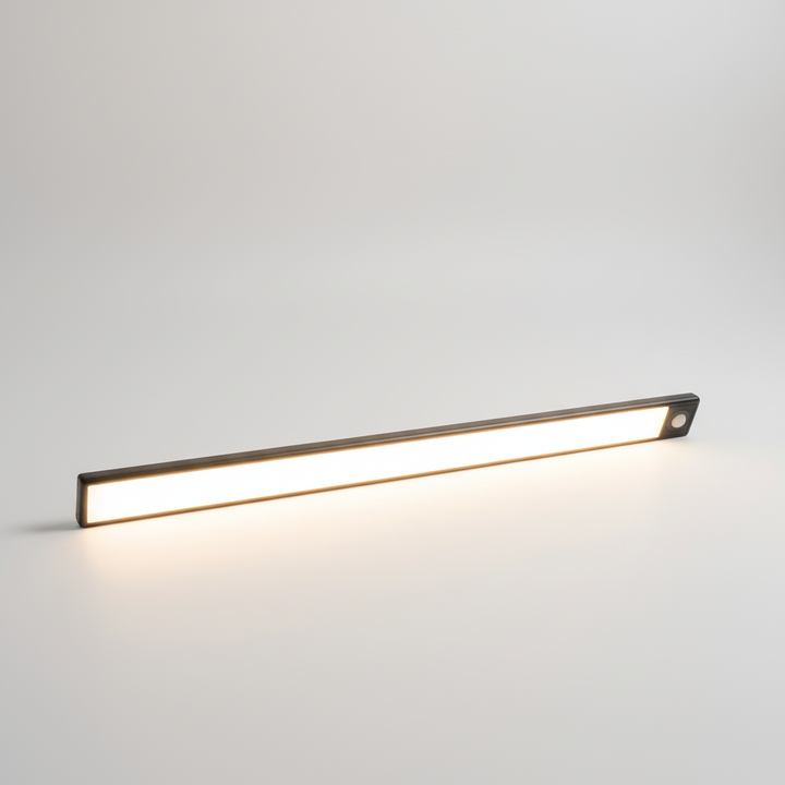 Sleek wireless motion sensor LED light strip, perfect for adding practical smart lighting to your home.