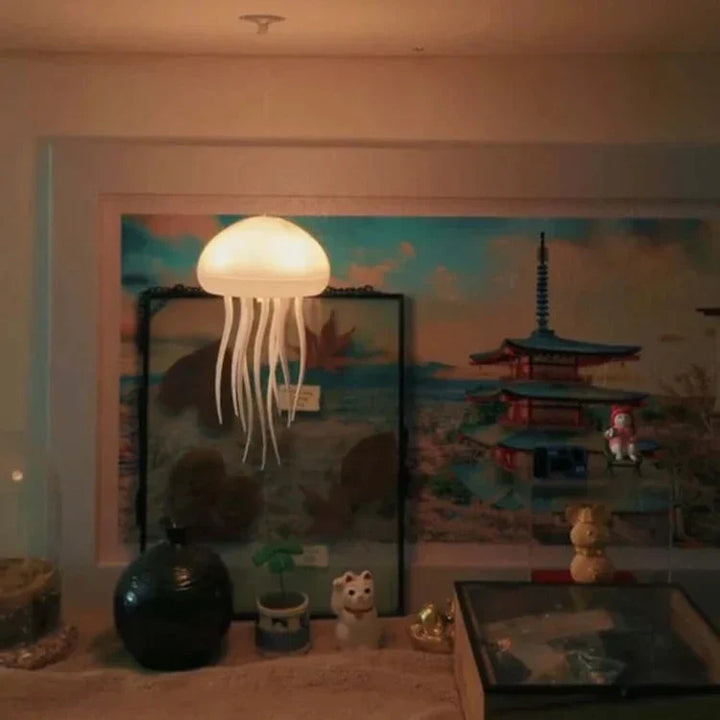 Nvroome Medusa floating LED lamp, a unique color-changing jellyfish light, ideal for ambient room decor.
