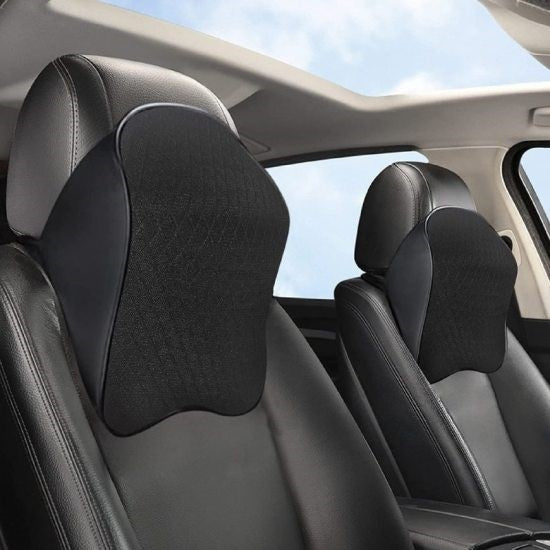 Unisex car seat neck support pillow designed for superior driving comfort. Relieves tension on long trips.