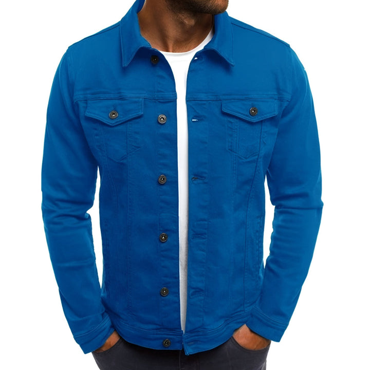 Men's versatile lightweight button-front jacket, stylish casual outerwear for spring & fall.