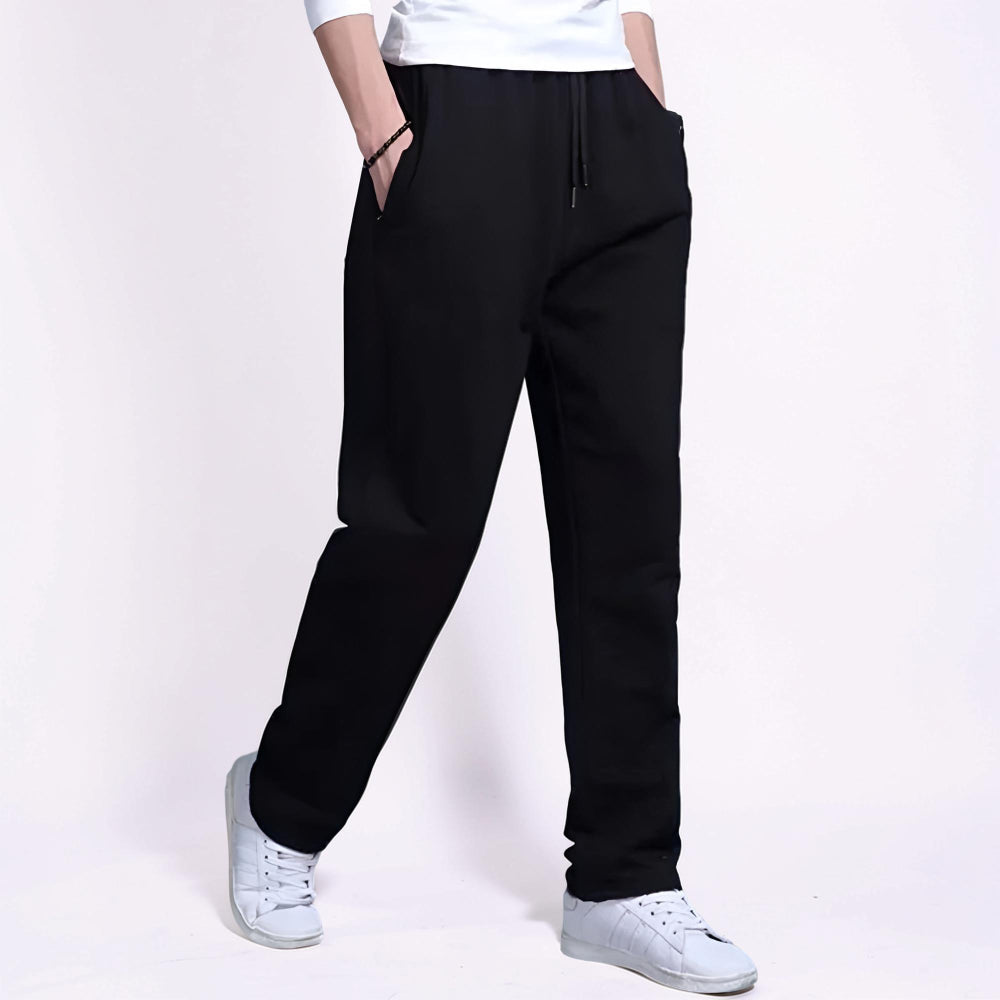 Men's wide leg drawstring sweatpants in gray, perfect for ultimate casual comfort & loungewear.