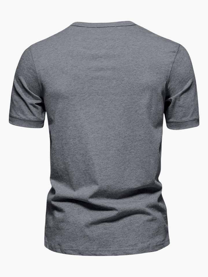 Classic fit men's short sleeve button shirt, perfect for warm weather comfort.