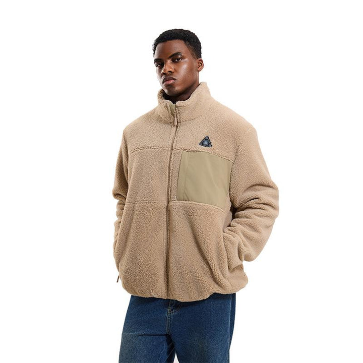 Full zip men's heated jacket with stand collar. USB powered for ultimate warmth in cold weather activities.