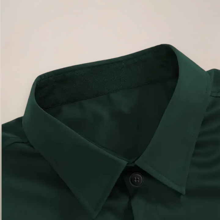 Men's modern slim-fit long-sleeve shirt, perfect for layering or standalone wear.