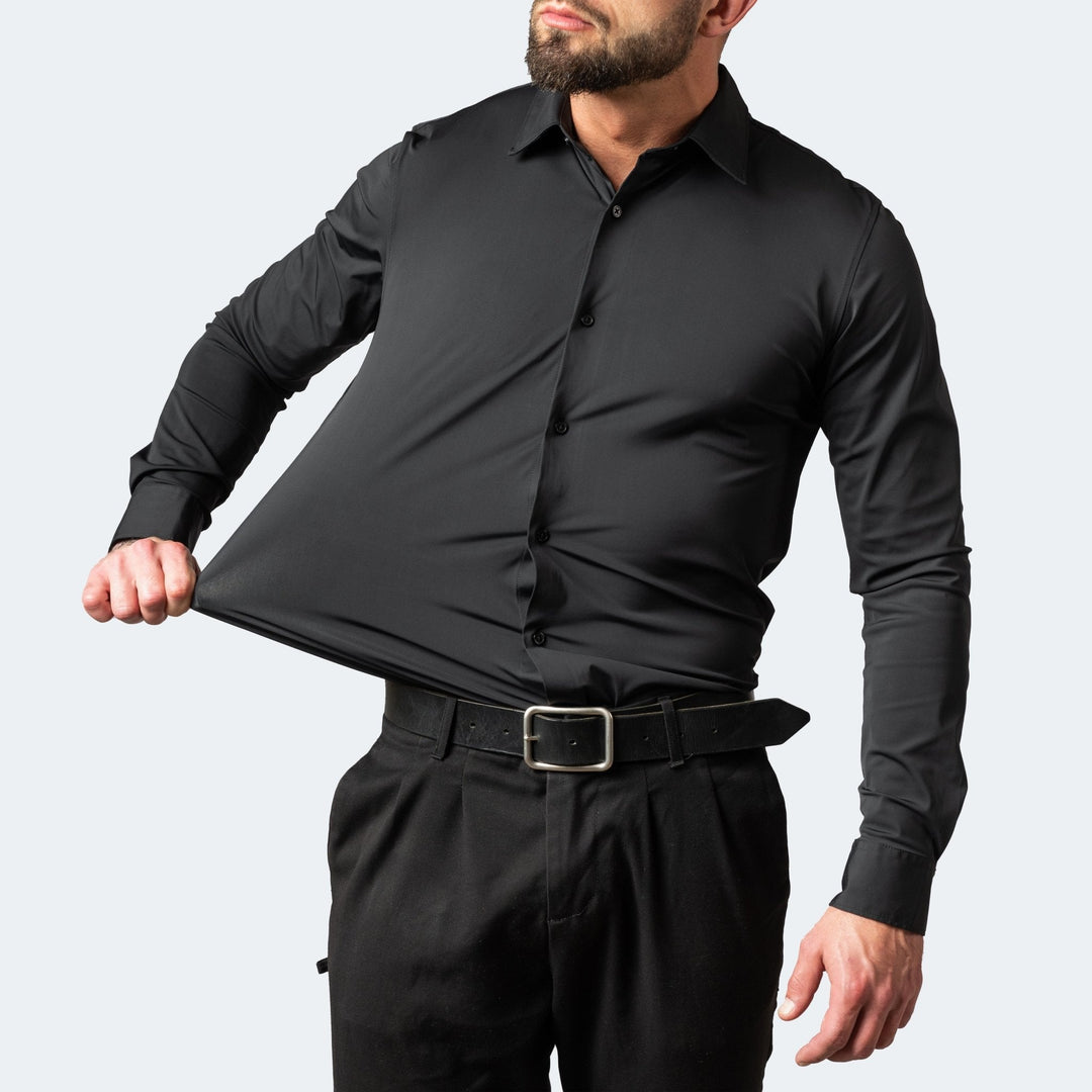 Close-fitting Men's Slim Fit Long Sleeve Dress Shirt, for a sharp and professional silhouette.