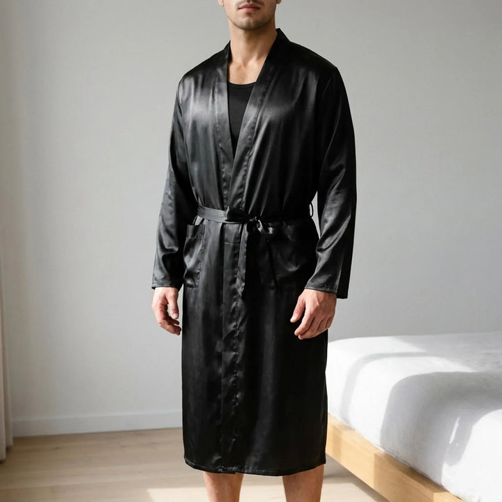 Black men's 2-piece pyjama lounge set for ultimate comfort and relaxation.