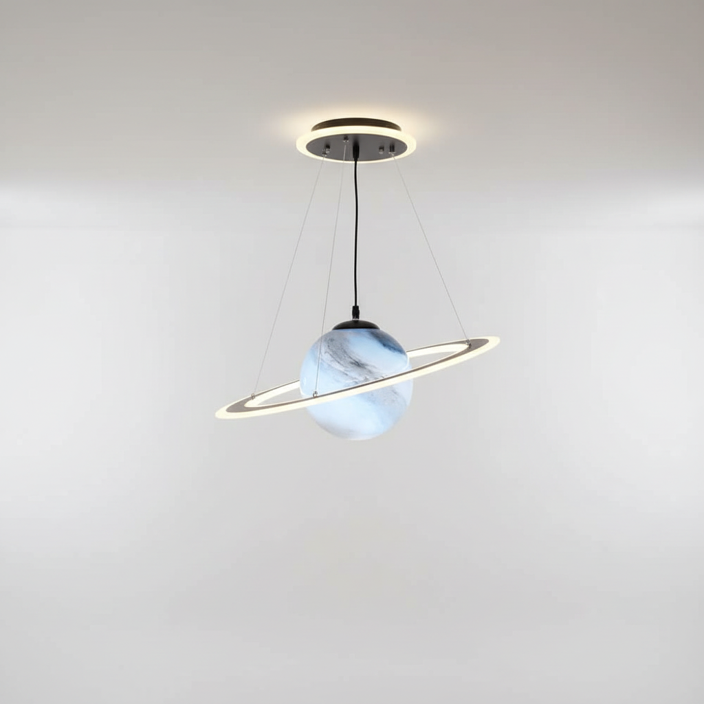 Celestial decor: LunaOrbit Modern Planet LED Pendant Lamp, perfect children's lighting for kids' rooms.
