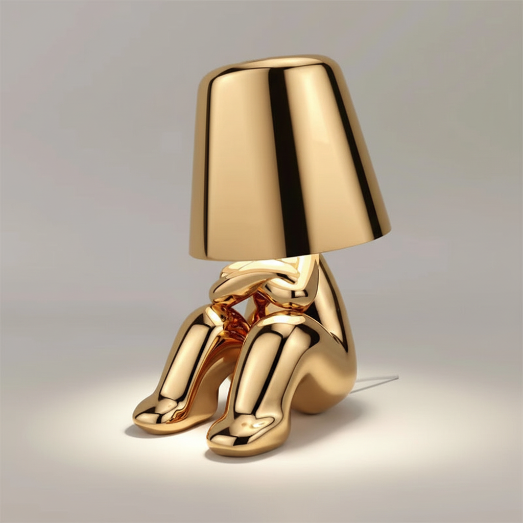 Dimmable cordless table lamp, modern metal finish, offering customizable home ambient lighting.