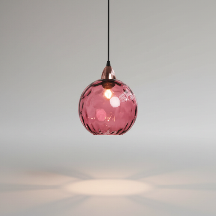 Contemporary GleamBall orb pendant light, ideal decorative ceiling fixture for modern dining room lighting.
