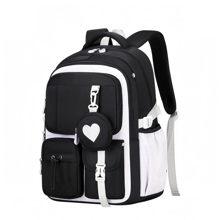 Comfortable youth geometric school backpack with padded straps, great for students and daily wear.