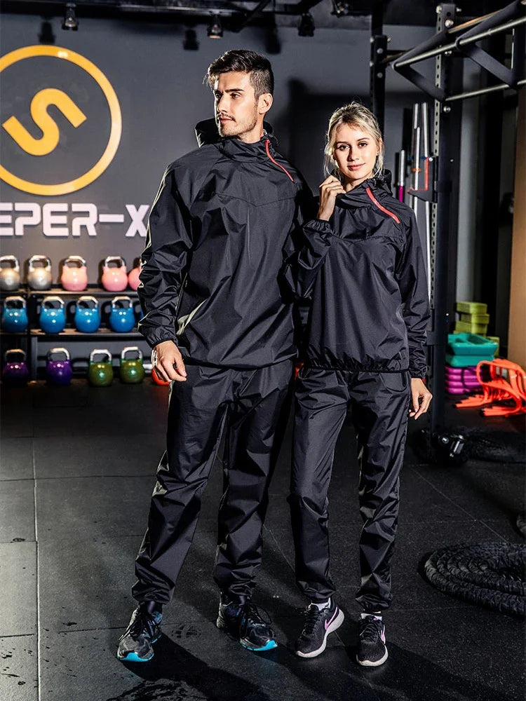 Durable unisex performance wear sauna suit. Maximizes sweat & supports athletic training.