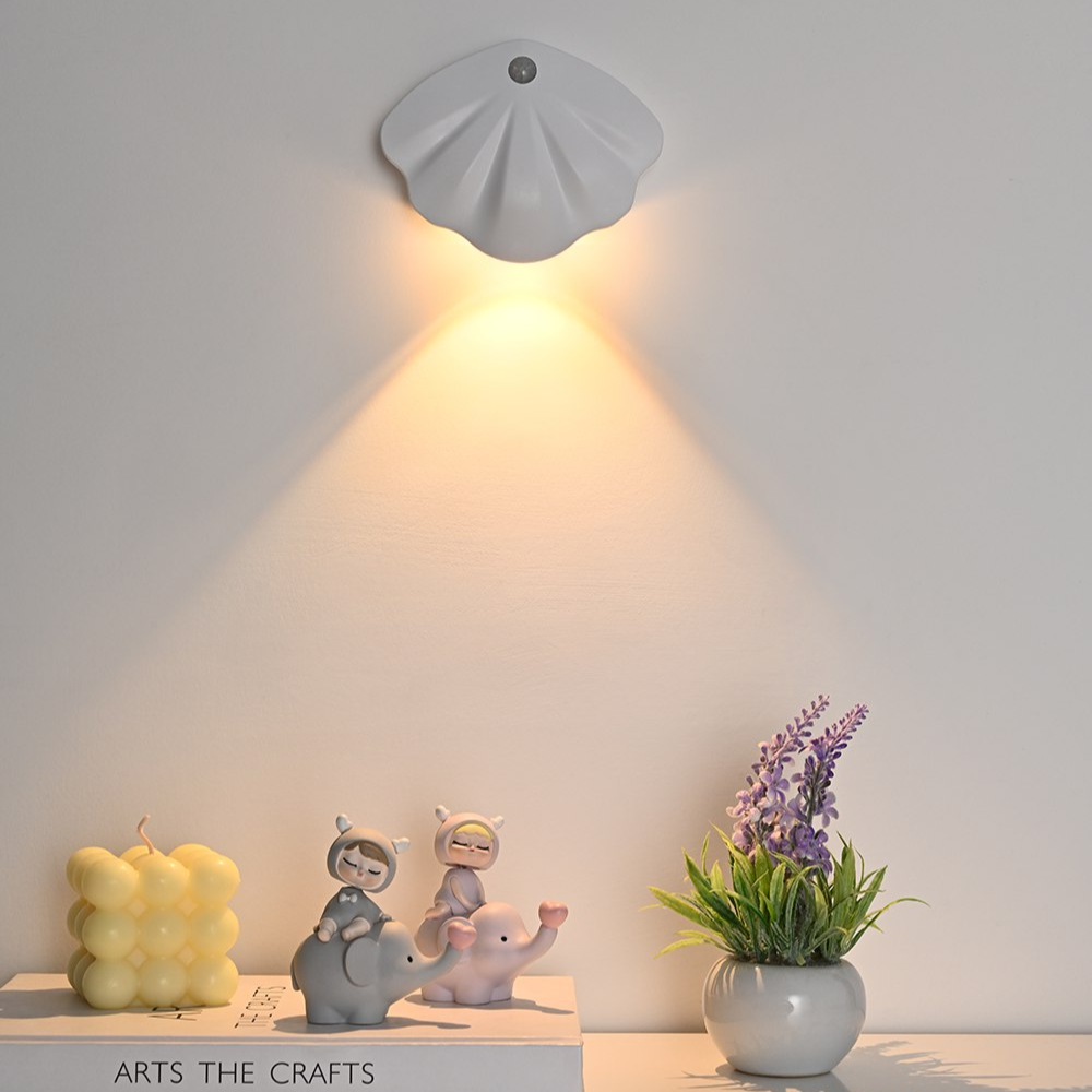 Home safety motion sensor LED night light. Provides ambient lighting, USB rechargeable & energy efficient.