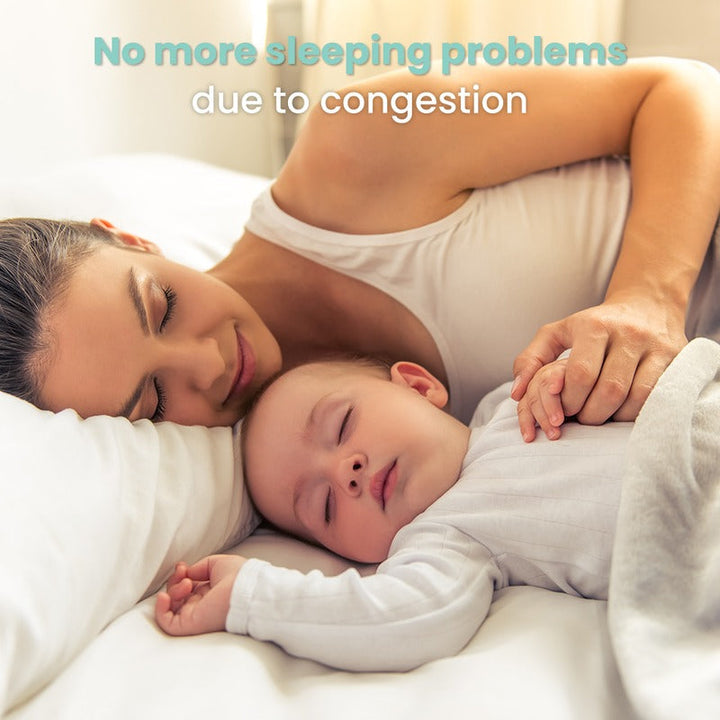 Gentle electric nasal aspirator for infants. Effectively clears stuffy noses, providing comfortable congestion relief.