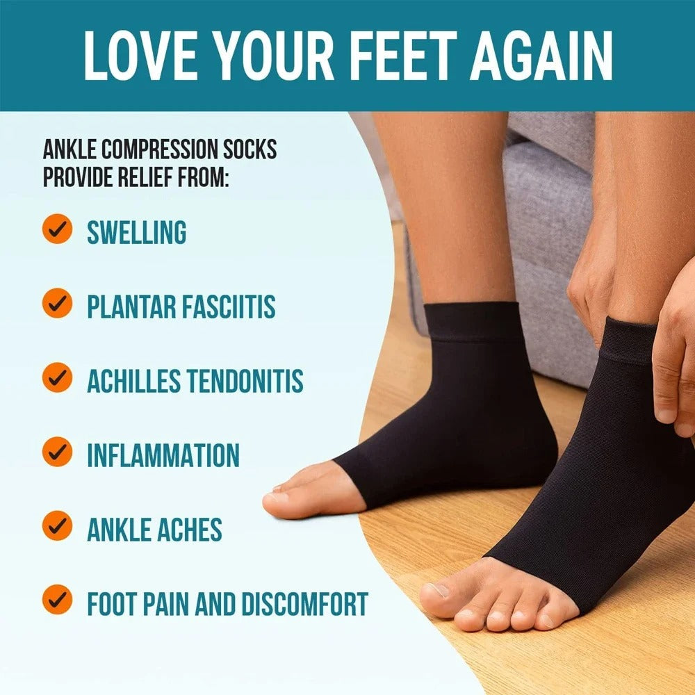 Neuropathy relief socks reduce swelling and discomfort, providing essential foot and ankle support for recovery.