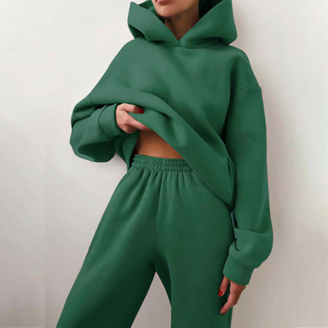 Women's full-zip jacket from a comfortable jogger co-ord set. Soft fabric, versatile for layering & warmth.