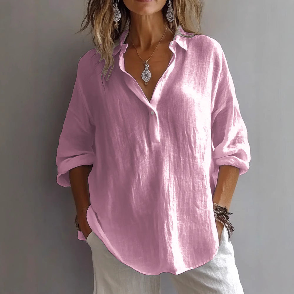 Chic women's wide sleeve blouse, perfect for casual summer style & versatile fashion.