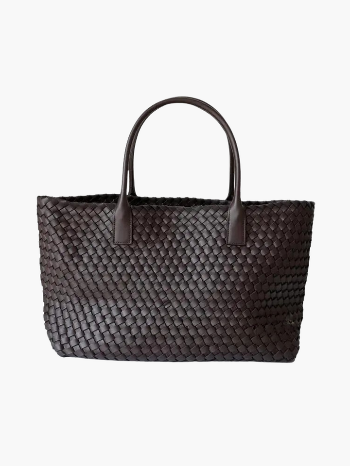Women's chic handwoven leather tote bag, perfect for adding sophistication to any outfit. Genuine leather.