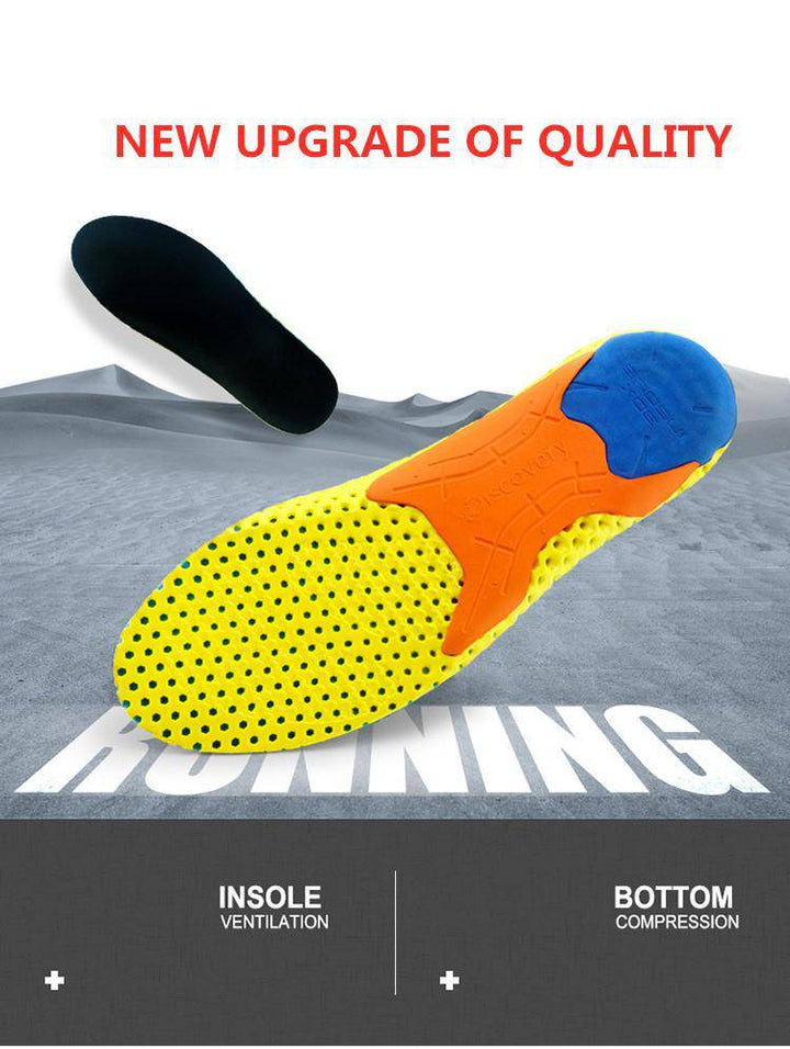 Advanced foot support insoles, EVA material offers shock absorbing comfort & arch stability.