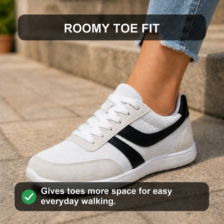 Lightweight women's walking shoes, perfect for daily casual wear, ensuring roomy toe comfort.
