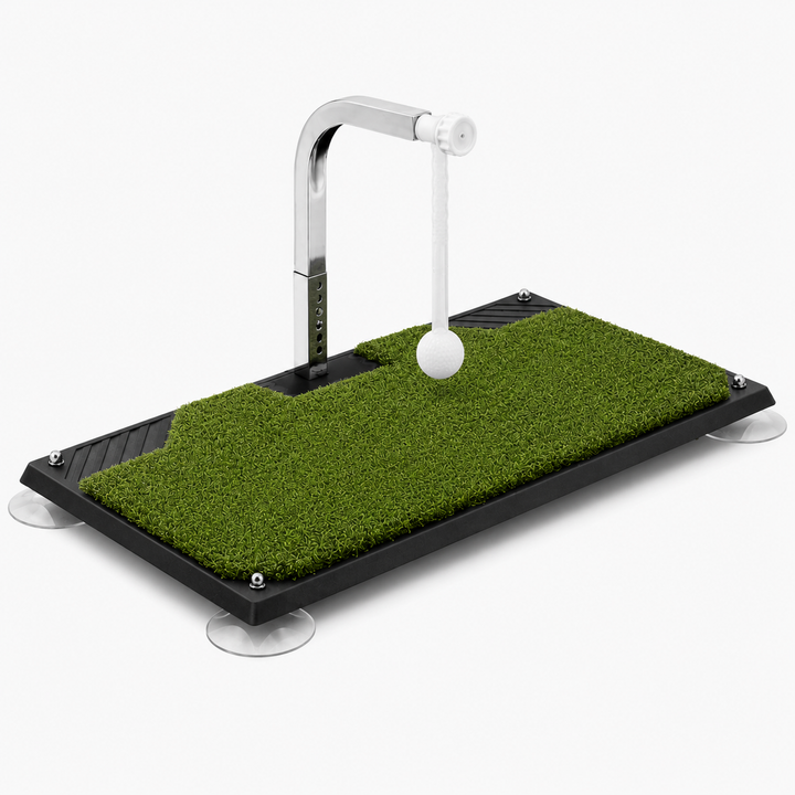 Golf hitting aid providing instant swing feedback. Durable & adjustable for effective golf technique practice.