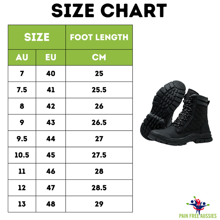 Men's protective work boots. Steel toe, side zip for quick wear, and durable for tough job environments.
