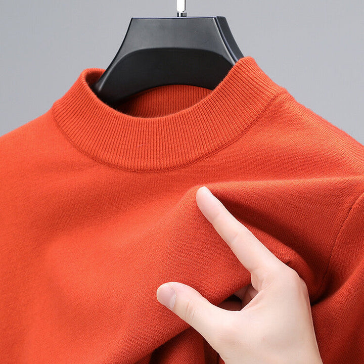 Tailored fit men's knit sweater. Sophisticated long-sleeve jumper, perfect for autumn & winter fashion.