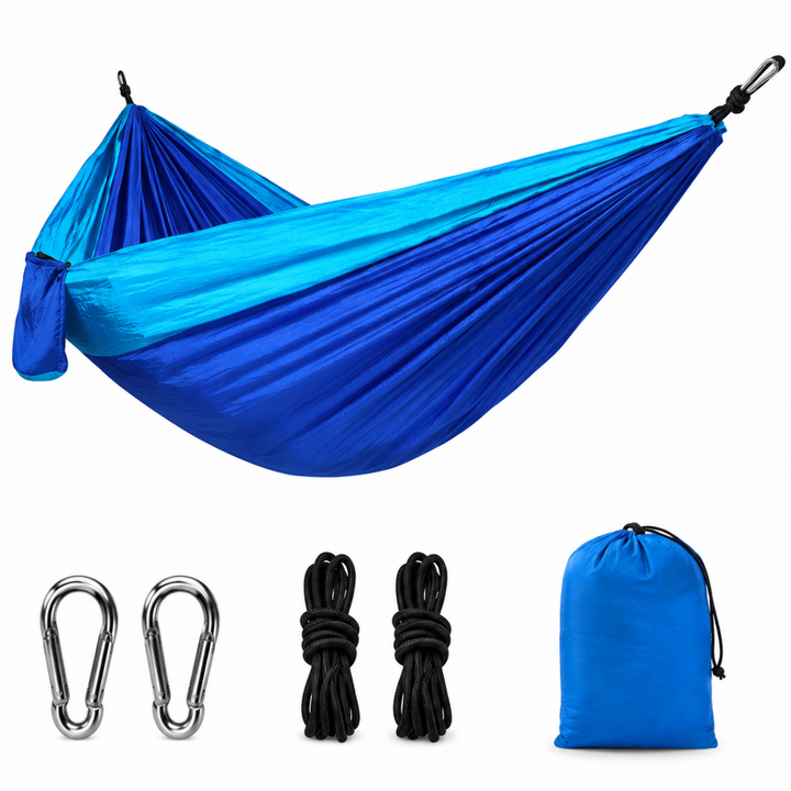 Relaxing 2-person camping hammock, lightweight & portable for all your outdoor adventures.
