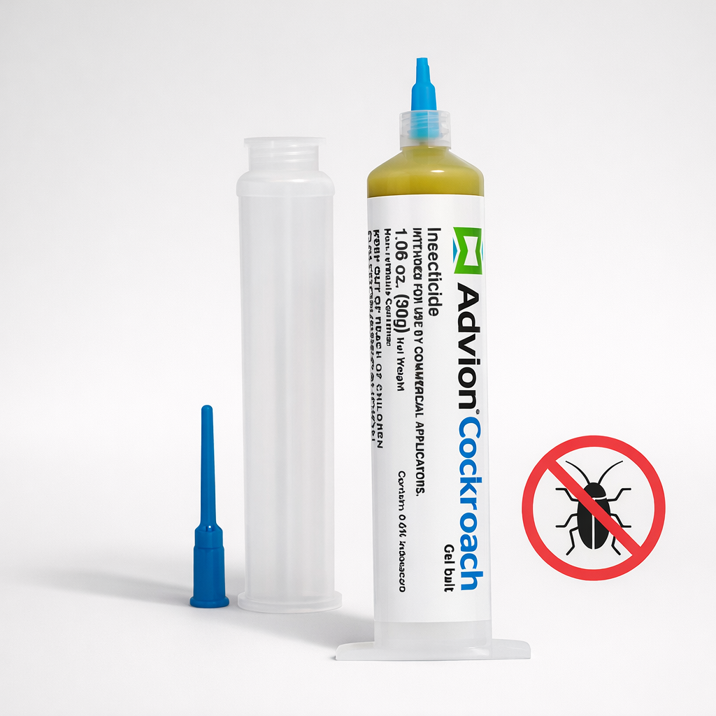 Indoor pest control gel insecticide syringe for effective cockroach baiting.