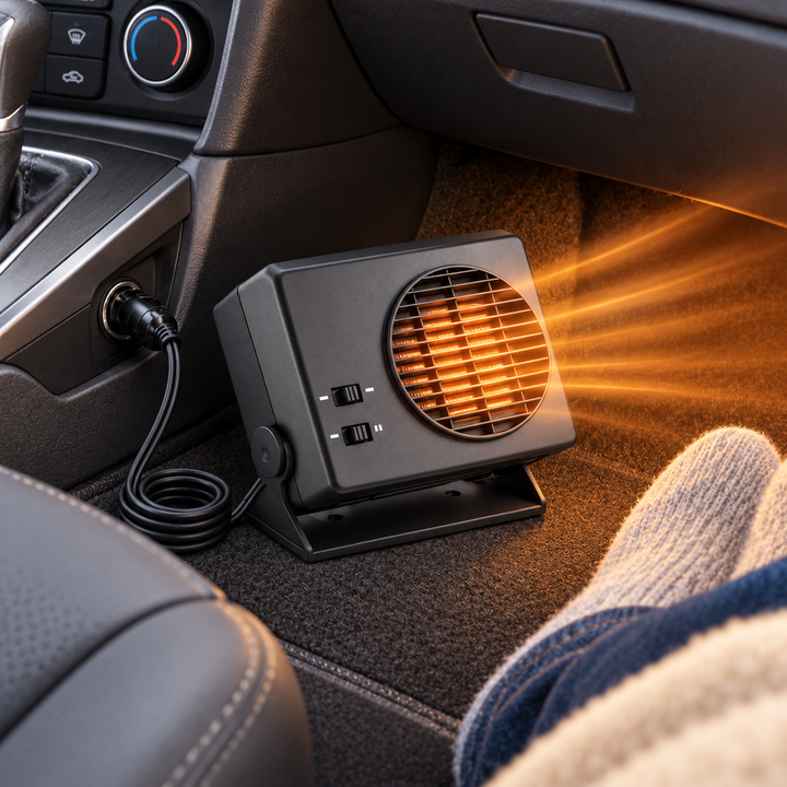 Essential auto accessory: a powerful ceramic car heater for safe winter driving and instant cabin warmth.