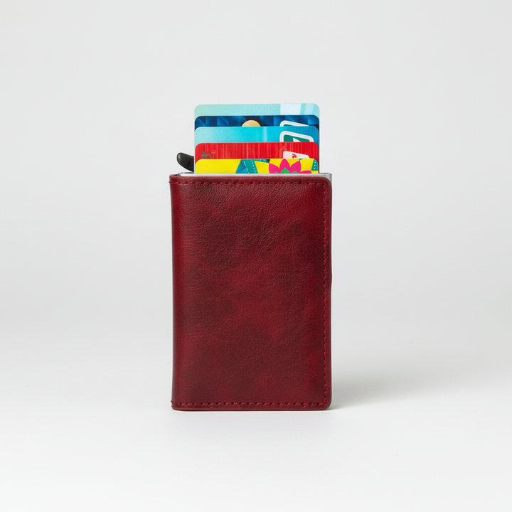 Gift for him: Modern men's aluminum RFID wallet. Secure card holder, ideal for front pocket & travel.