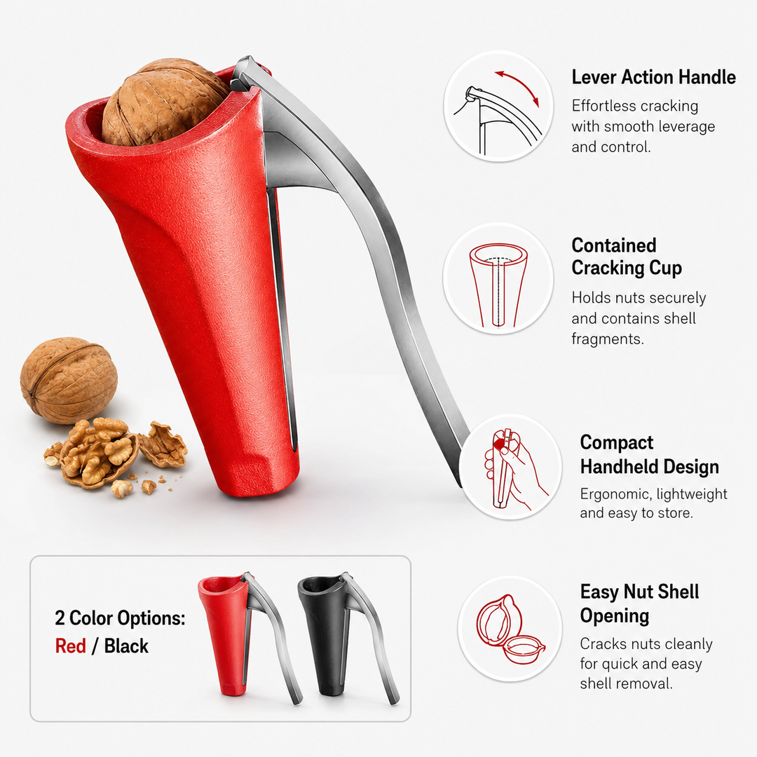 High-quality nut cracker, a must-have ergonomic kitchen gadget for fresh snack prep and baking.