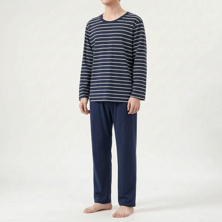 Men's comfortable long sleeve graphic pyjama set. Ideal sleepwear & loungewear for ultimate relaxation.