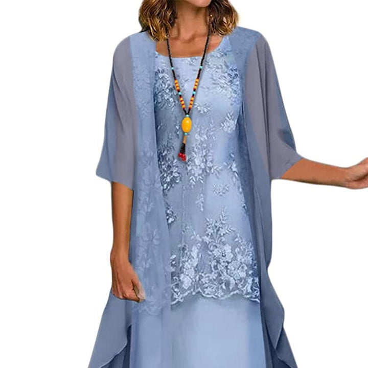 Stylish women's two-piece midi dress set in yellow. Elegant design, perfect for party wear, spring, summer, or autumn.