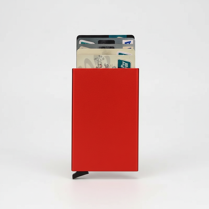 Stylish compact RFID wallet, secure card case for men, a perfect gift that combines utility and style.