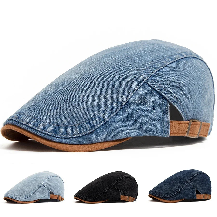 Stylish men's flat cap for a classic and versatile look.