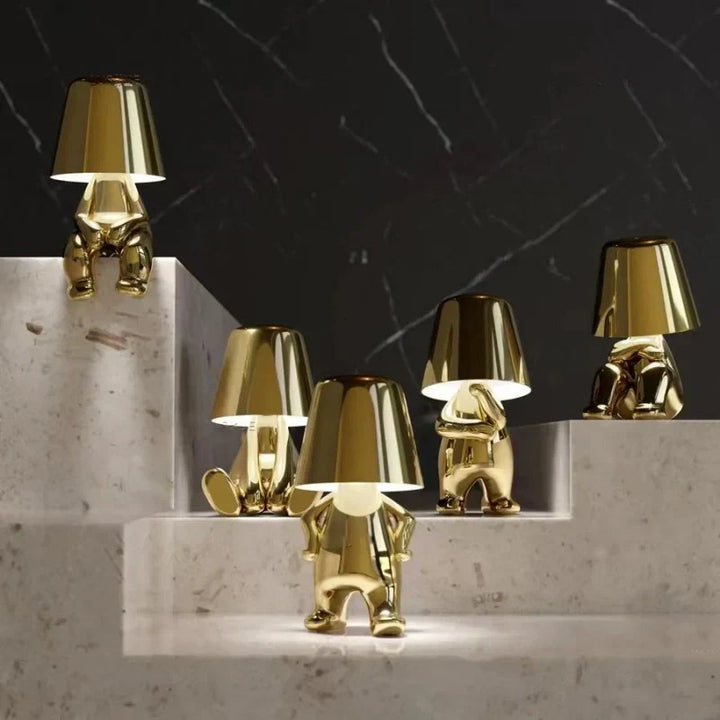 Decorative dimmable LED figurine lamp, cordless & portable, perfect for home decor & mood lighting.