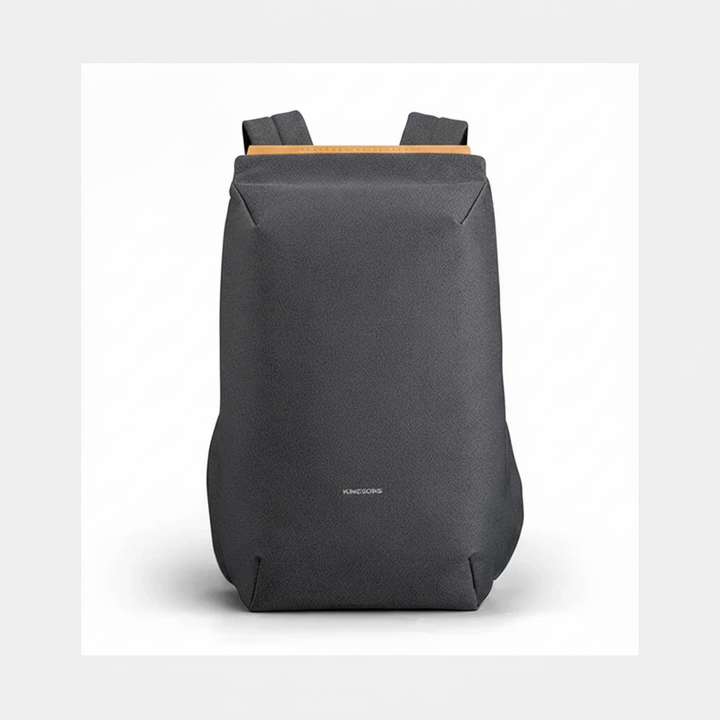 Premium men's leather anti-theft rucksack with padded laptop sleeve. Perfect for business and secure daily use.