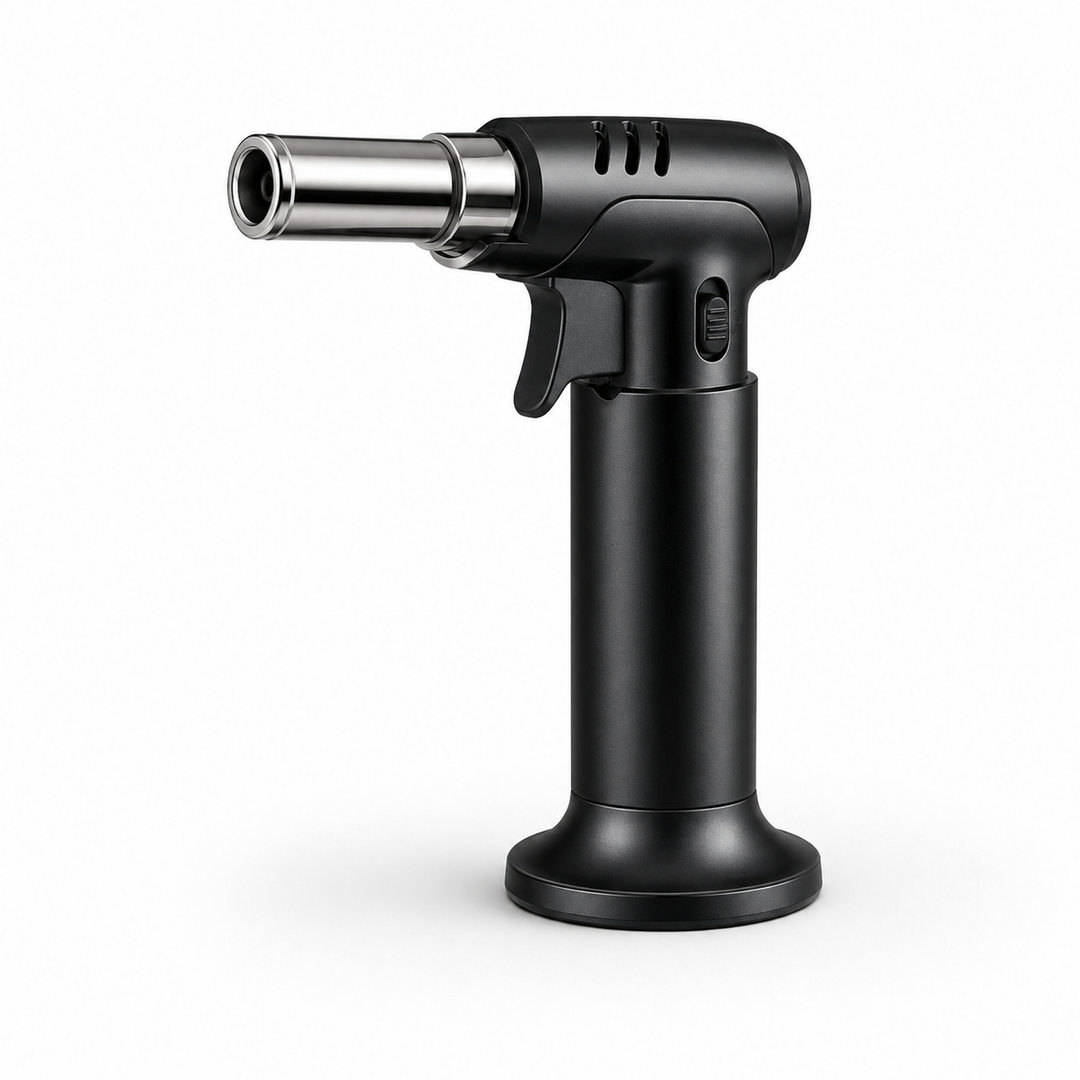 Handy kitchen gadget: refillable butane cooking torch for searing, baking, & caramelizing.