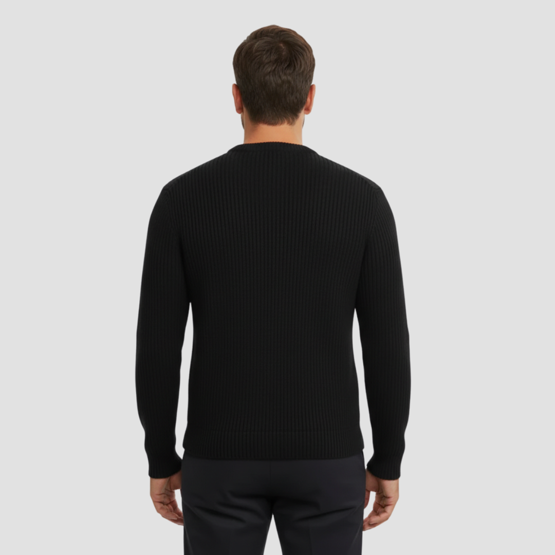 Cozy men's knit crew neck sweater, comfortable long sleeve for everyday casual style.